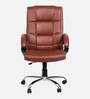 Stars Canopus High Back Office Chair With Cushioned Seat In Brown Colour