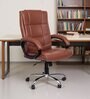 Stars Canopus High Back Office Chair With Cushioned Seat In Brown Colour