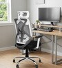 Stars Pollux Ergonomic Office Chair With Headrest In White Colour