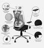 Stars Pollux Ergonomic Office Chair With Headrest In White Colour