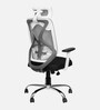 Stars Pollux Ergonomic Office Chair With Headrest In White Colour