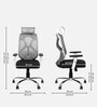 Stars Pollux Ergonomic Office Chair With Headrest In White Colour