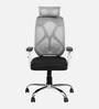 Stars Pollux Ergonomic Office Chair With Headrest In White Colour
