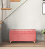Stately Fabric Bench In Peach Colour With Storage