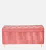 Stately Fabric Bench In Peach Colour With Storage