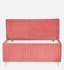 Stately Fabric Bench In Peach Colour With Storage