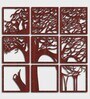 Static Brown Colour Engineered Wood Hanging Room Divider