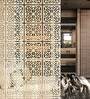 Static Glanza (Set Of 10) Cream Colour Engineered Wood Hanging Room Divider