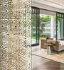 Static Glanza (Set Of 10) Cream Colour Engineered Wood Hanging Room Divider