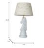 Statuario Marble Chess Knight Table Lamp with Embroidered Drum Shade