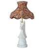 Statuario Marble Chess Knight Table Lamp with Kalamkari Shade