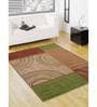 Multicolor Abstract Polyester 3 ft x 5 ft Machine Made Carpet
