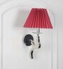 Stayton Maroon Shade Wall Light With Chrome Metal Body Modern Decorative Wall Lamp For Bedroom, Living Room & Hotel Interiors