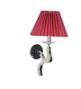 Stayton Maroon Shade Wall Light With Chrome Metal Body Modern Decorative Wall Lamp For Bedroom, Living Room & Hotel Interiors