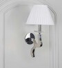Stayton White Shade Wall Light With Chrome Metal Body Modern Decorative Wall Lamp For Bedroom, Living Room & Hotel Interiors