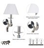 Stayton White Shade Wall Light With Chrome Metal Body Modern Decorative Wall Lamp For Bedroom, Living Room & Hotel Interiors