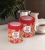 STC 750Ml Red Plastic (Set of 2) Airtight Container
