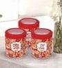 STC 750Ml Red Plastic (Set of 3) Airtight Container