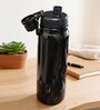 Black Stainless Steel Shine Water Bottle with Flip Top Lid & Carry Loop, 750 ml