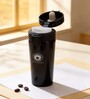 Black Stainless Steel Travel Coffee Mug with Push Button Lid, 500 ml
