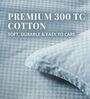 Steel Blue 300TC 100% Cotton Flat Chekered Super King Bedsheet with 2 Pillow Covers