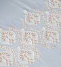 Steel Blue 300TC 100% Cotton Solid Flat Embroidered Super King Bedsheet With 2 Pillow Covers