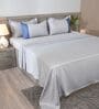 Steel Blue 300TC 100% Cotton Solids Flat Super King Bedsheet With 2 Pillow Covers