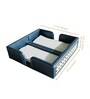 Steel Blue PU Leather and Natural Rattan Tissue Holder with Weighted Bar Design