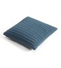 Steel Blue Shell 100% Cotton Stripes 16X16 Inches Knitted Cushion Cover With Filler