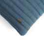 Steel Blue Shell 100% Cotton Stripes 16X16 Inches Knitted Cushion Cover With Filler