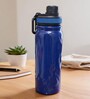 Blue Stainless Steel Shine Water Bottle with Flip Top Lid & Carry Loop, 750 ml