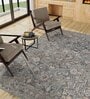 Blue Persian Viscose 8 ft x 10 ft Hand Tufted Carpet