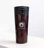 Brown Stainless Steel Travel Coffee Mug with Push Button Lid, 500 ml