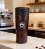 Brown Stainless Steel Travel Coffee Mug with Push Button Lid, 500 ml