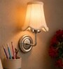 Steel Cotton Wall Mounted Light with Off-White Shade