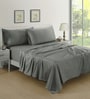Steel Grey Solid 400 TC Cotton Satin King Bedsheet With 2 Pillow Covers