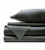 Steel Grey Solid 400 TC Cotton Satin King Bedsheet With 2 Pillow Covers