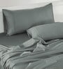 Steel Grey Solid 400 TC Cotton Satin King Bedsheet With 2 Pillow Covers