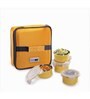 Steel Lock Dual 2204 Airtight Yellow Plastic & Stainless Steel Lunch  Box