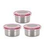 Steel Lock Silver Round 1L Food Lock Lunch Box