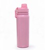 Pink Stainless Steel Shine Water Bottle with Flip Top Lid & Carry Loop, 750 ml
