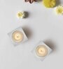 Steel Tealight Holder In Silver Set Of 2