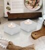 Steel Tealight Holder In Silver Set Of 2