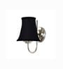 Steel Wall Light   Black Cotton Fabric Shade | Bedroom & Office