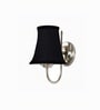 Steel Wall Light   Black Cotton Fabric Shade | Bedroom & Office
