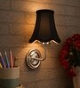 Steel Wall Light with Black Cotton Shade for Modern Interiors