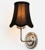 Steel Wall Light with Black Cotton Shade for Modern Interiors