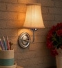 Steel Wall Mounted Lamp with Beige Jute Shade & Cafe