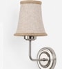 Steel Wall Mounted Lamp with Beige Jute Shade & Cafe