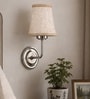 Steel Wall Mounted Lamp with Beige Jute Shade & Cafe